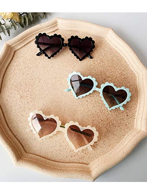 BULINGNA Kids Toddler Baby Girl Boy Heart Shaped Anti-UV Sunglasses, Eyewear Glasses for Party Photography Outdoor Beach 1-8T