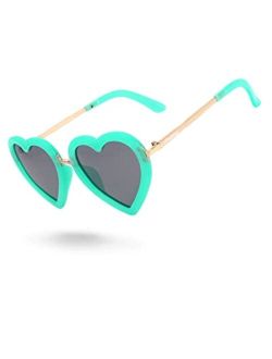 Meeloog Polarized Heart Shaped Sunglasses for Kids Girl Age 3-12 UV Protection Shades MSM0070