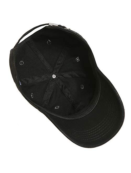 Lanzom Men Women Adjustable Baseball Cap Vintage Cotton Washed Distressed Hats Twill Plain Dad Hat with Ponytail