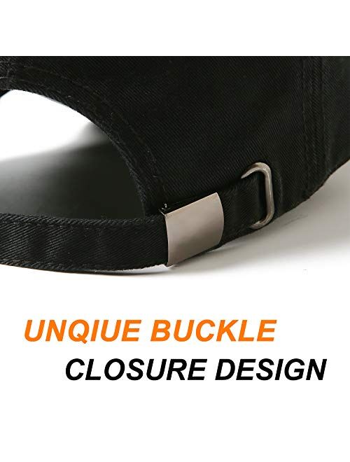 Lanzom Men Women Adjustable Baseball Cap Vintage Cotton Washed Distressed Hats Twill Plain Dad Hat with Ponytail