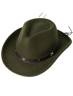 Lanzom Kids Girls Boys Cowboy Cowgirl Hat with Buckle Belt Toddlers Felt Western Hat