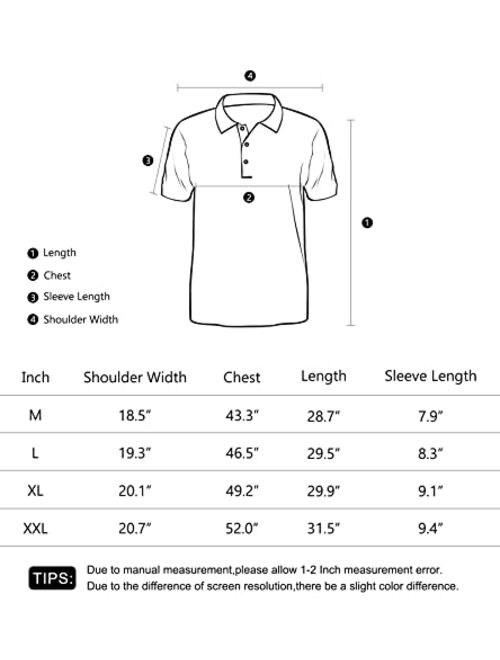 UNIFACO Men's American Flag Polo Shirt Patriotic Performance Golf Short Sleeve Polo T-Shirts M-XXL
