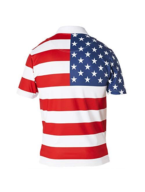 Royal & Awesome American Flag Shirts Men, 4th of July Shirts for Men, Patriotic Golf Shirts for Men, American Flag Golf Shirt