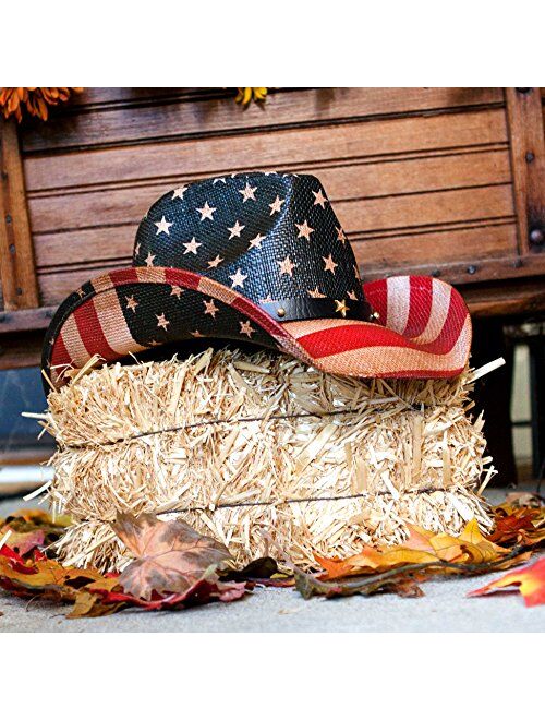 grinderPUNCH Classic USA American Flag Cowboy Hat