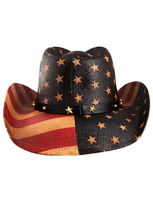 grinderPUNCH Classic USA American Flag Cowboy Hat