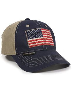 Outdoor Cap Unisex-Adult American Flag Outdoors Cap, Navy/Khaki, Adult