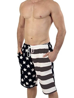 Licensed-Mart Originals Licensed Mart Patriotic American USA Flag Lightweight Fleece Shorts