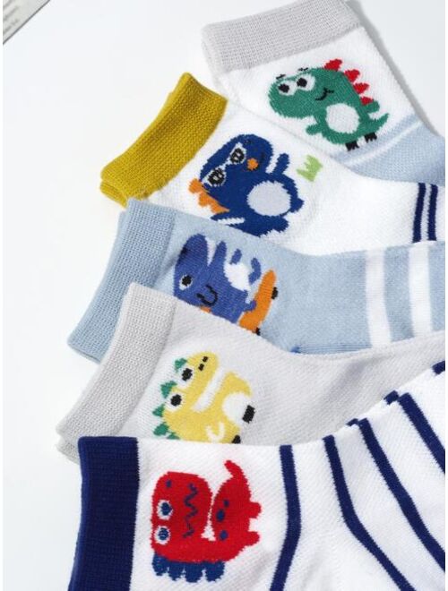 Jingyang Apparel Accessories 5pairs Kids Dinosaur Pattern Socks For Daily Life
