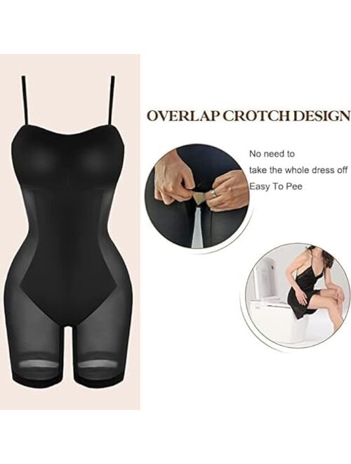 Popilush Shaper Dress Bodycon Maxi/Mini Built in Shapewear Bra 8 in 1 Women Lounge Long Sleeve Backless Dresses