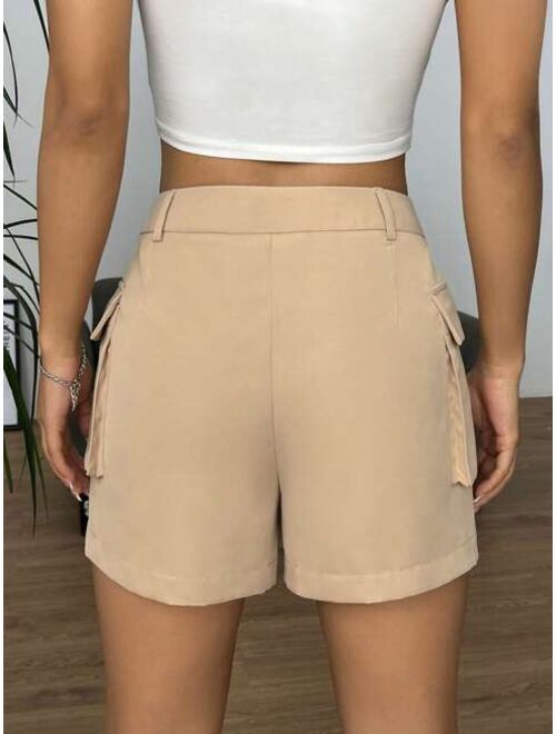 SHEIN EZwear Flap Pocket Side Cargo Shorts