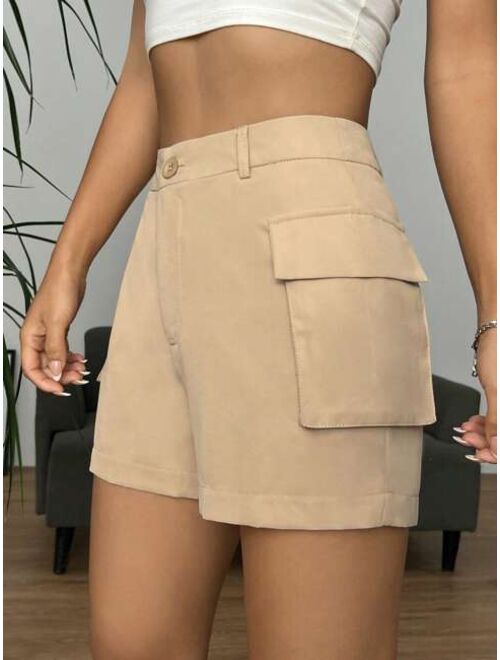 SHEIN EZwear Flap Pocket Side Cargo Shorts