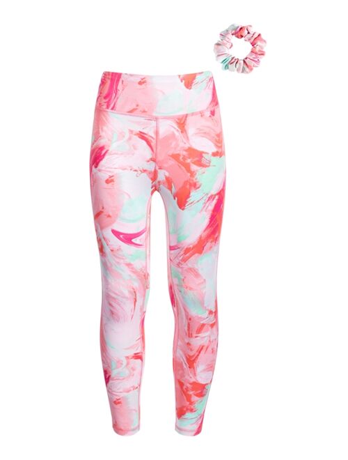 ID IDEOLOGY Big Girls 2-Pc. Scratched Paint 7/8 Length Leggings & Scrunchy Set, Created for Macy's