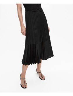 Women's plisse Pleated Midi Skirt