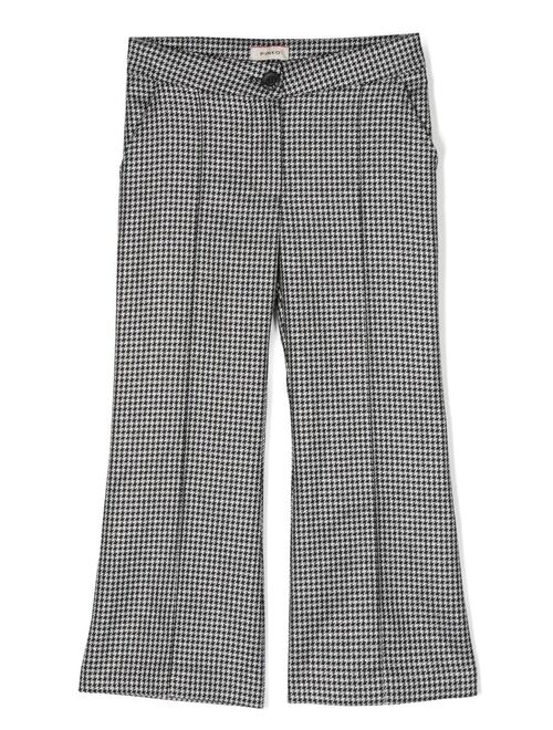 Pinko Kids houndstooth-pattern flared trousers