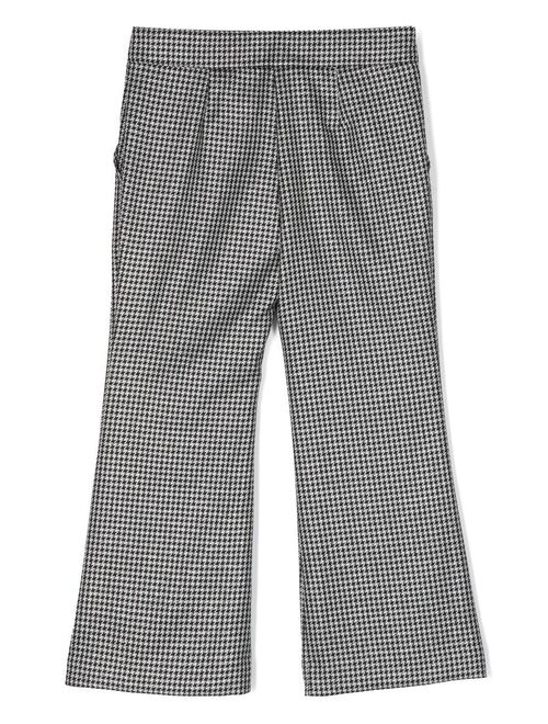 Pinko Kids houndstooth-pattern flared trousers