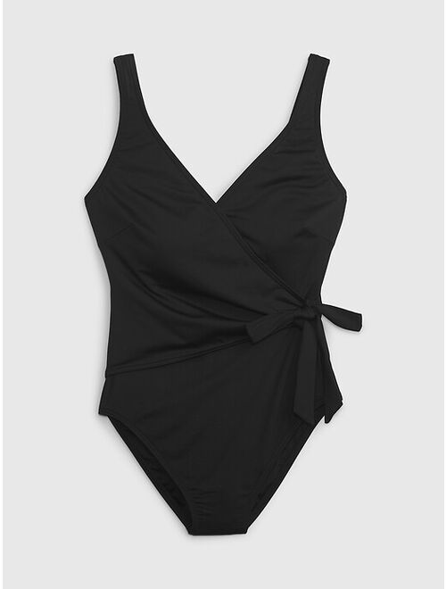 Gap Recycled Wrap Front One-Piece Swimsuit