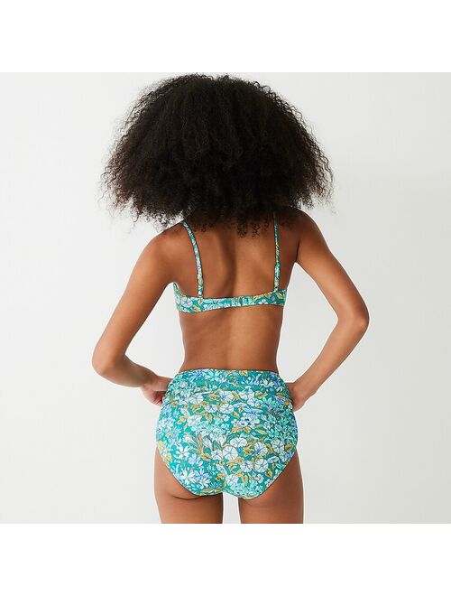 J.Crew Scoopneck bikini top in aqua blooms