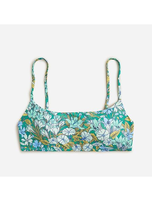 J.Crew Scoopneck bikini top in aqua blooms