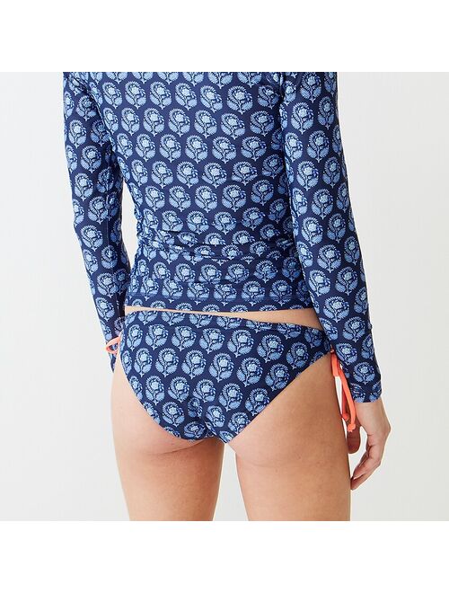 J.Crew String bikini bottom with side ties in navy bouquet block print