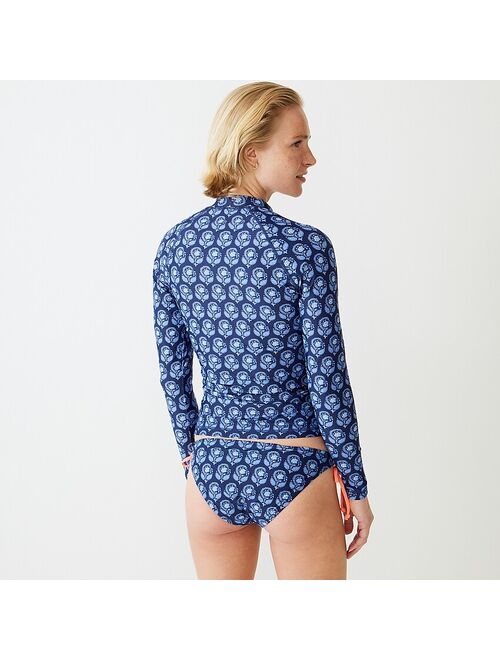 J.Crew Long-sleeve rash guard top in navy bouquet block print