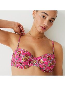 Underwire bikini top in Ratti pink blooms print