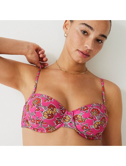 J.Crew Underwire bikini top in Ratti pink blooms print