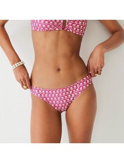 Classic full-coverage bikini bottom in pink stamp floral