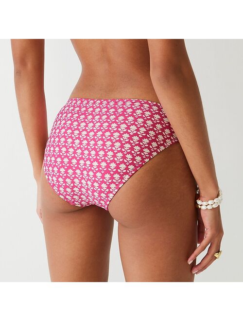 J.Crew Classic full-coverage bikini bottom in pink stamp floral