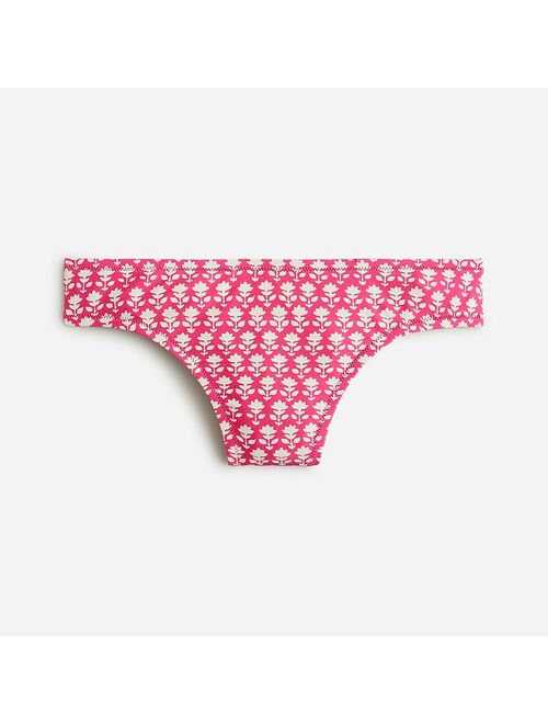 J.Crew Classic full-coverage bikini bottom in pink stamp floral