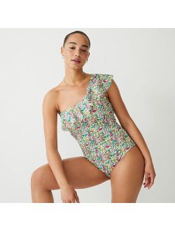 Ruffle one-shoulder one-piece swimsuit in Liberty fabric