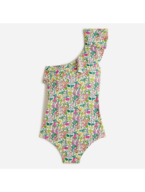 J.Crew Ruffle one-shoulder one-piece swimsuit in Liberty fabric