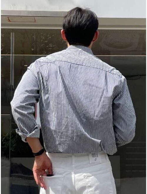DAZY Men Striped Print Button Front Shirt