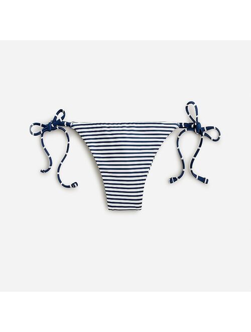 J.Crew String hipster full-coverage bikini bottom in reversible navy stripe