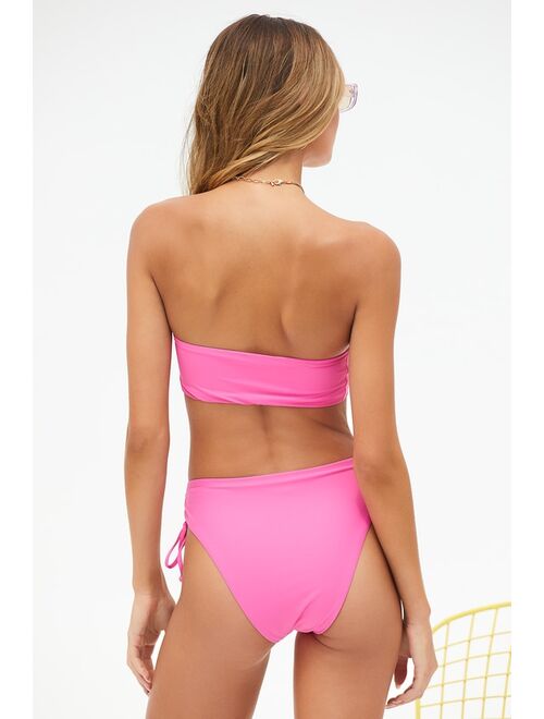 Lulus Time to Tan Hot Pink High-Rise Bikini Bottoms