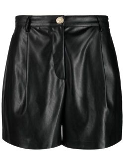 faux leather tailored shorts