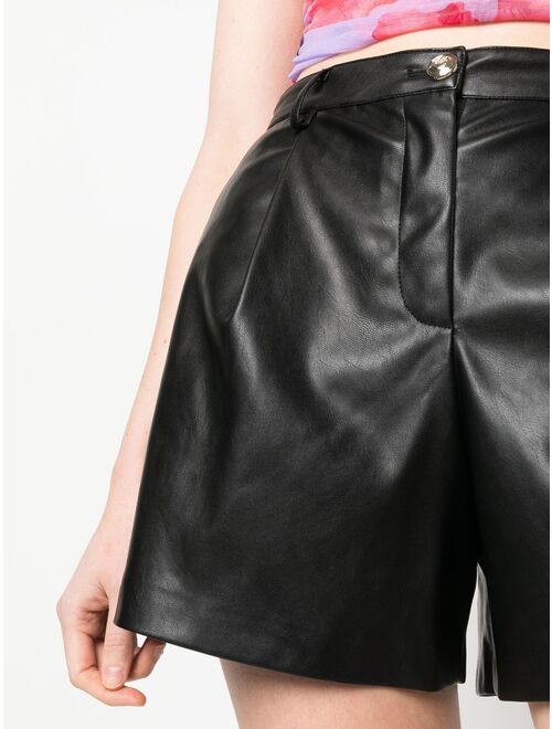 PINKO faux leather tailored shorts