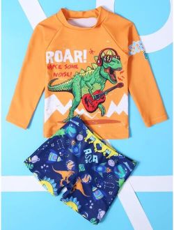 Toddler Boys Dinosaur Print Swimsuit