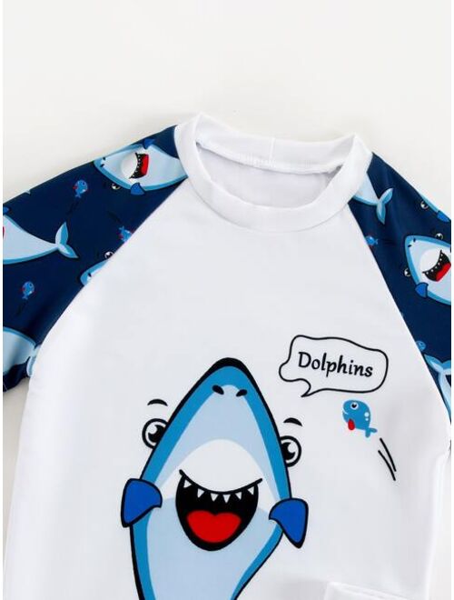 Toddler Boys Cartoon Shark Swimsuit
