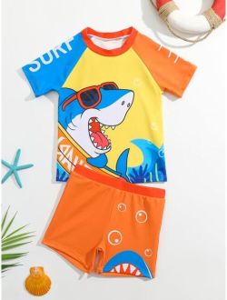 Toddler Boys Cartoon Graphic Beach Swimsuit