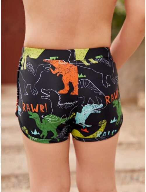 Toddler Boys Dinosaur Letter Graphic Swim Shorts