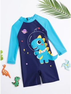 Toddler Boys Dinosaur Print One Piece Swimsuit