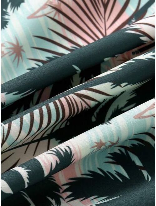 Toddler Boys Tropical Print Kimono Beach Shorts