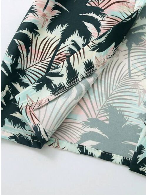 Toddler Boys Tropical Print Kimono Beach Shorts