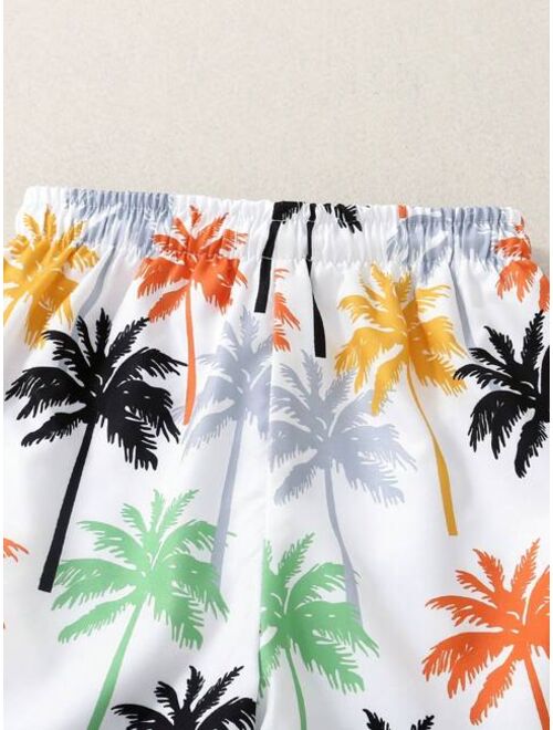 Toddler Boys Tropical Print Swim Shorts