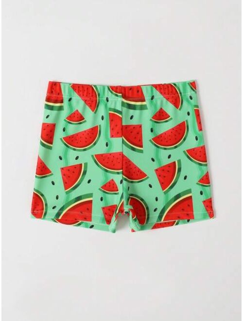 Toddler Boys Watermelon Print Swim Shorts