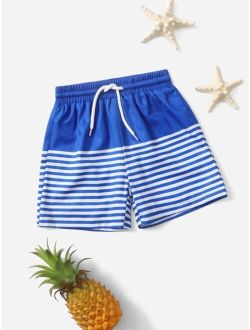 Toddler Boys Striped Drawstring Swim Shorts