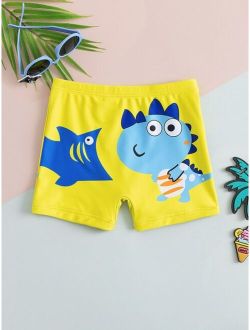 Toddler Boys Cartoon Dinosaur Swim Shorts