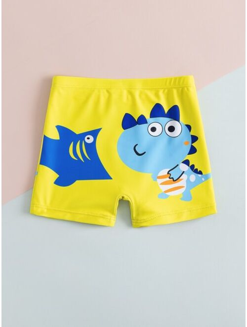 Toddler Boys Cartoon Dinosaur Swim Shorts