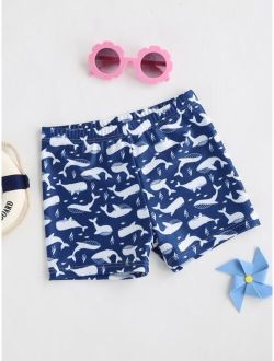 Toddler Boys Whale Print Swim Shorts