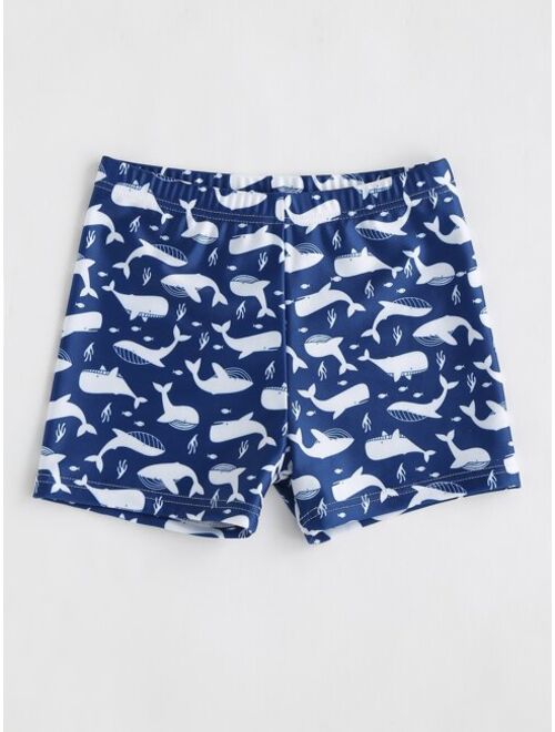 Toddler Boys Whale Print Swim Shorts